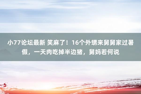 小77论坛最新 笑麻了！16个外甥来舅舅家过暑假，一天肉吃掉半边猪，舅妈若何说