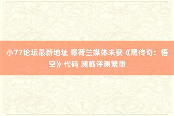 小77论坛最新地址 曝荷兰媒体未获《黑传奇：悟空》代码 濒临评测繁重