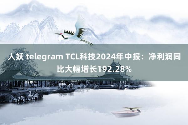 人妖 telegram TCL科技2024年中报：净利润同比大幅增长192.28%