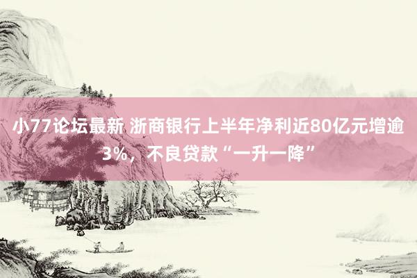 小77论坛最新 浙商银行上半年净利近80亿元增逾3%，不良贷款“一升一降”