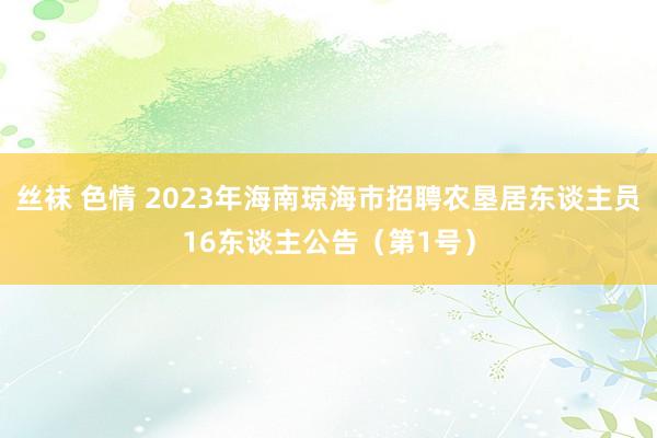 丝袜 色情 2023年海南琼海市招聘农垦居东谈主员16东谈主公告（第1号）